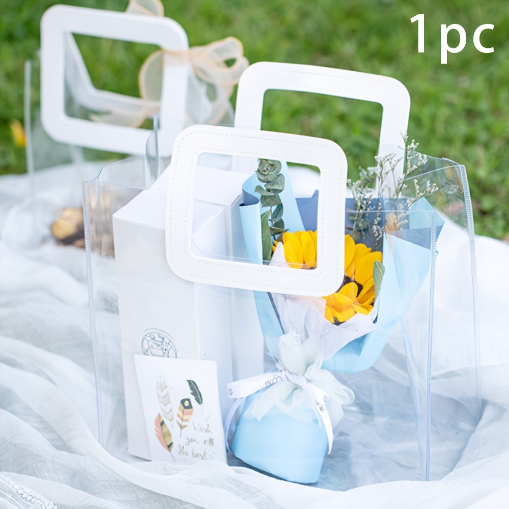 Clear Gift Bags, Transparent Gift Bags With Handles, Waterproof Pvc  Shopping Bags, Jewelry Candy Perfume Boutique Christmas Gift Bag, Wedding  Party Favor Bag, Party Supplies - Temu