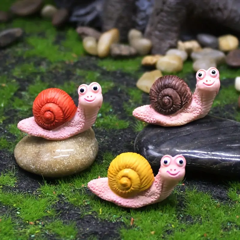 Cute Miniature Snails Small Animal Ornaments Succulent Green - Temu