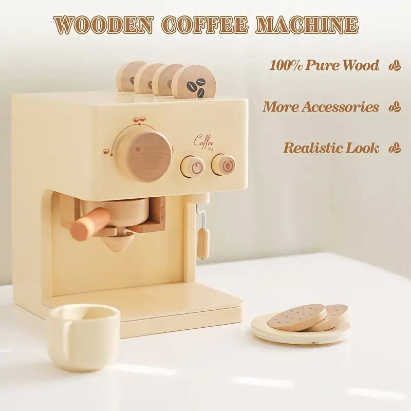 Machine a cafe en bois, jouets en bois
