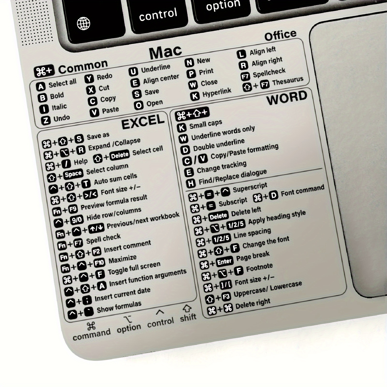 Autocollants Ordinateur Portable Raccourci Compatible Avec MacBook, Mode  en ligne