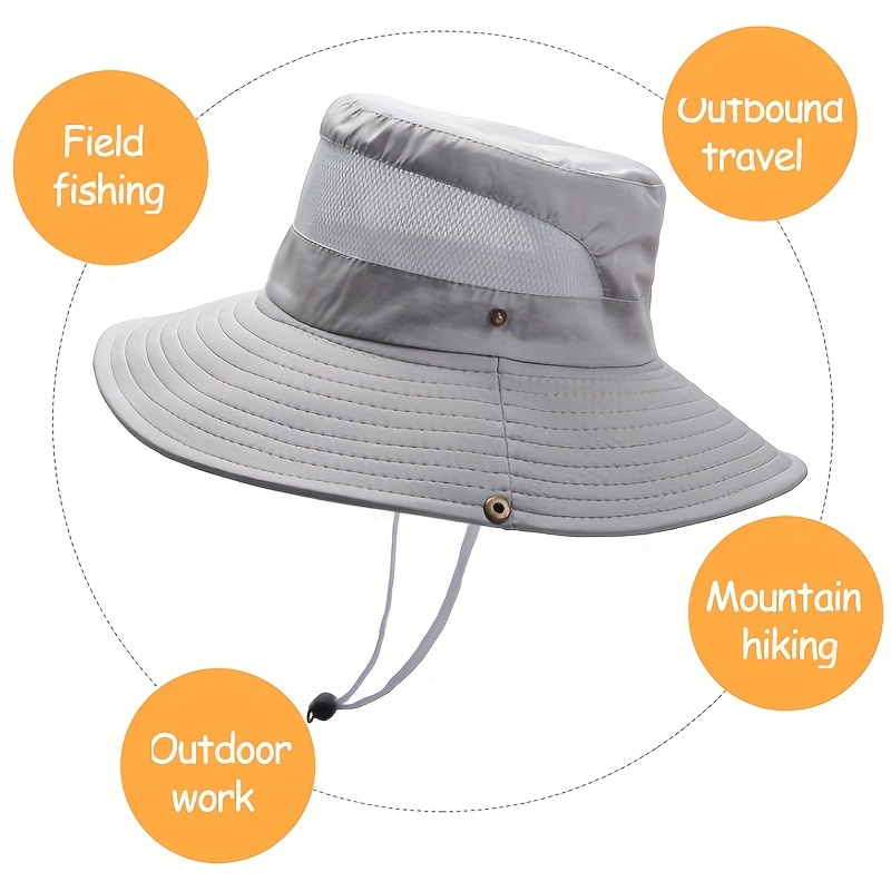 Mens Womens Summer Mesh Breathable Fishing Hat Outdoor