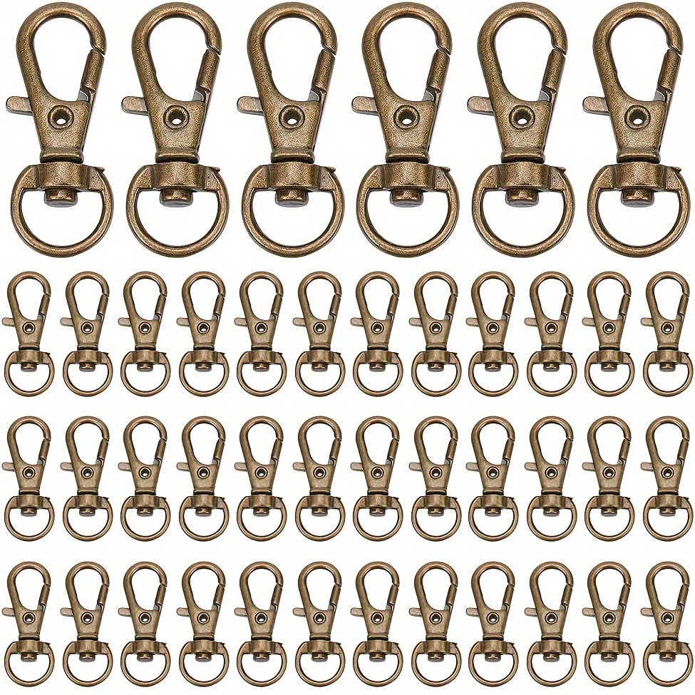 

20pcs Antique Bronze Zinc Alloy Lobster Clasps, Elegant Diy Keychain & Dog Set, Craft Supplies For Luggage Hanging, No Electricity Required