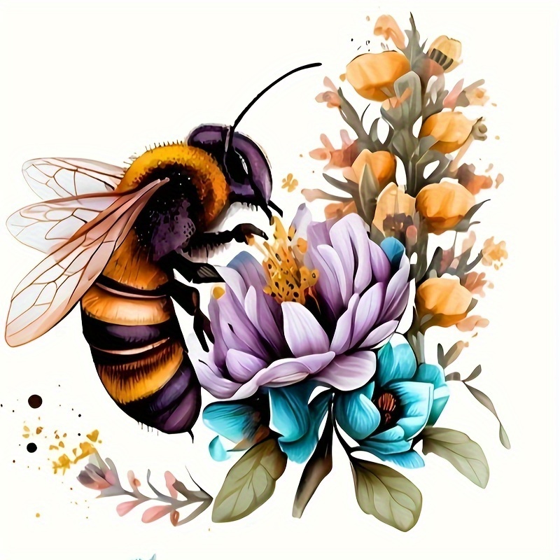 Flowers & Bumblebee Canvas 5D Diamond Painting - Full Kit – Just Bee Loved