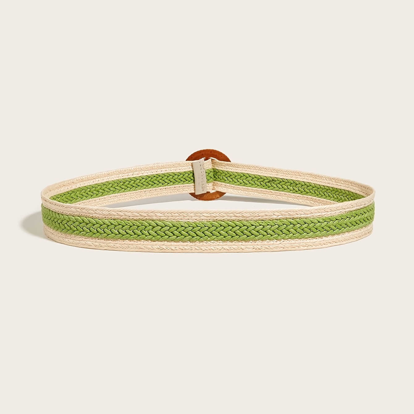 Vintage Braided Wax Rope Straw Belt