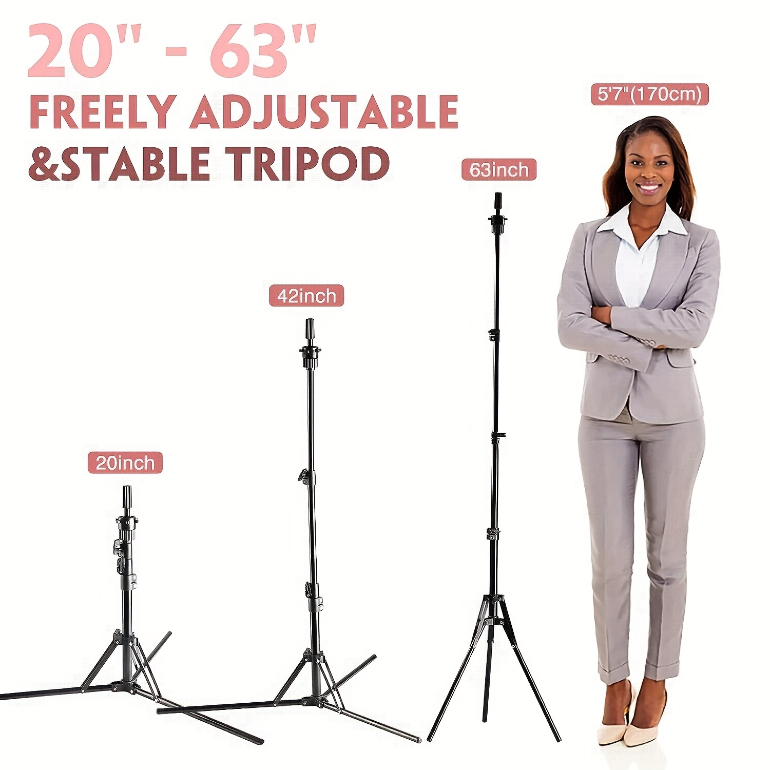 Durable Wig Stand Tripod Mannequin Training Head Stand Hold For