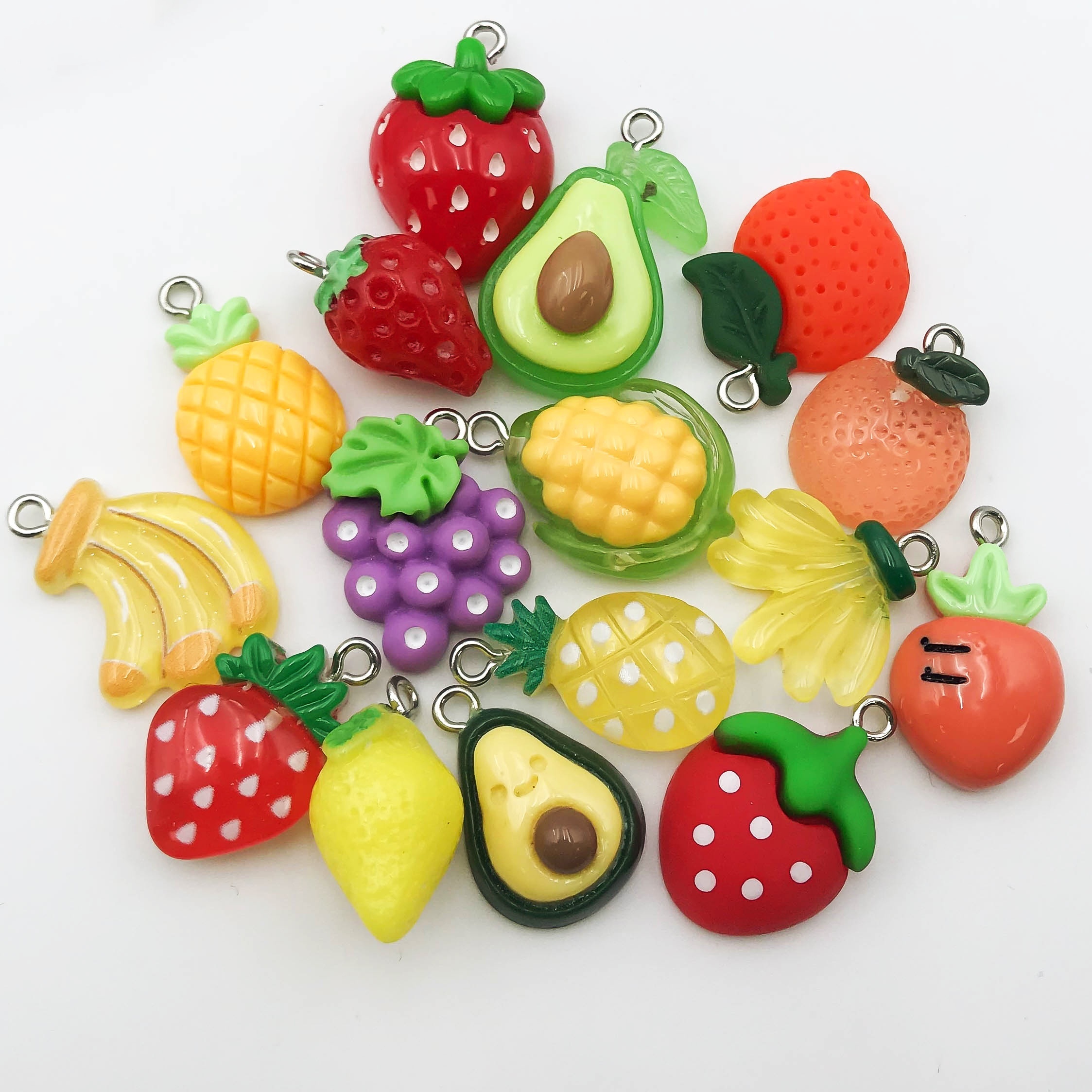 30 Mixed Fruit Charms Strawberry Watermelon Apple Pineapple Banana Enamel  Alloy Drop Oil Charms For Jewelry Making - Buy Charms For Jewelry