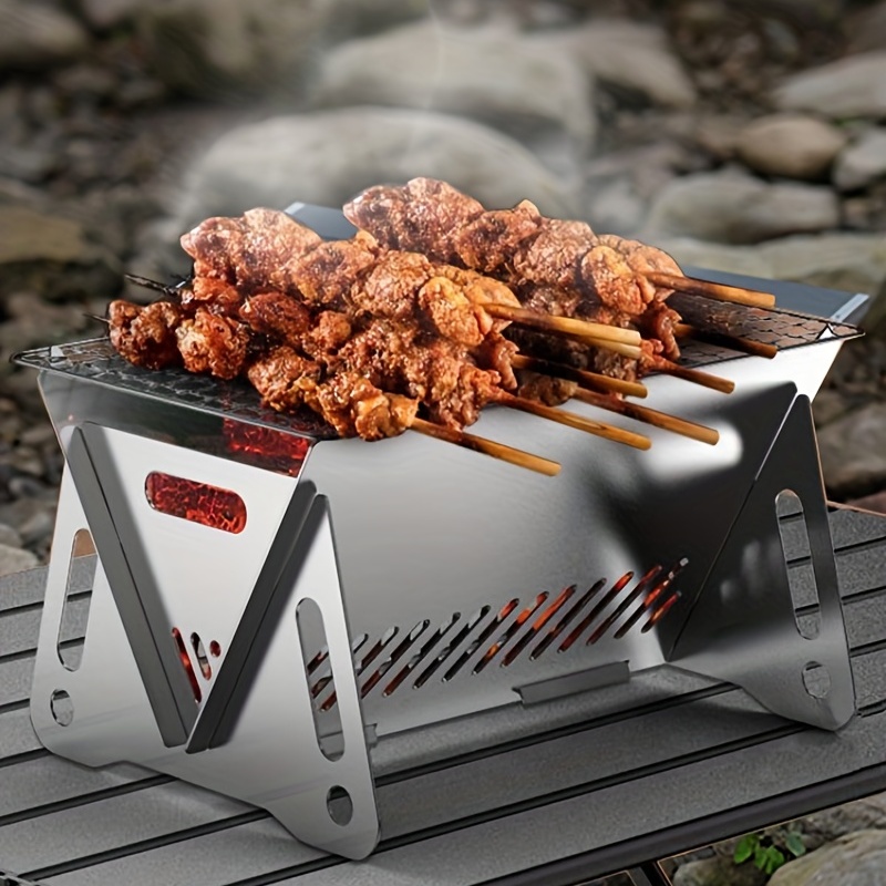 1pc BBQ Grill Indoor Outdoor Portable Mini Folding Pull-out