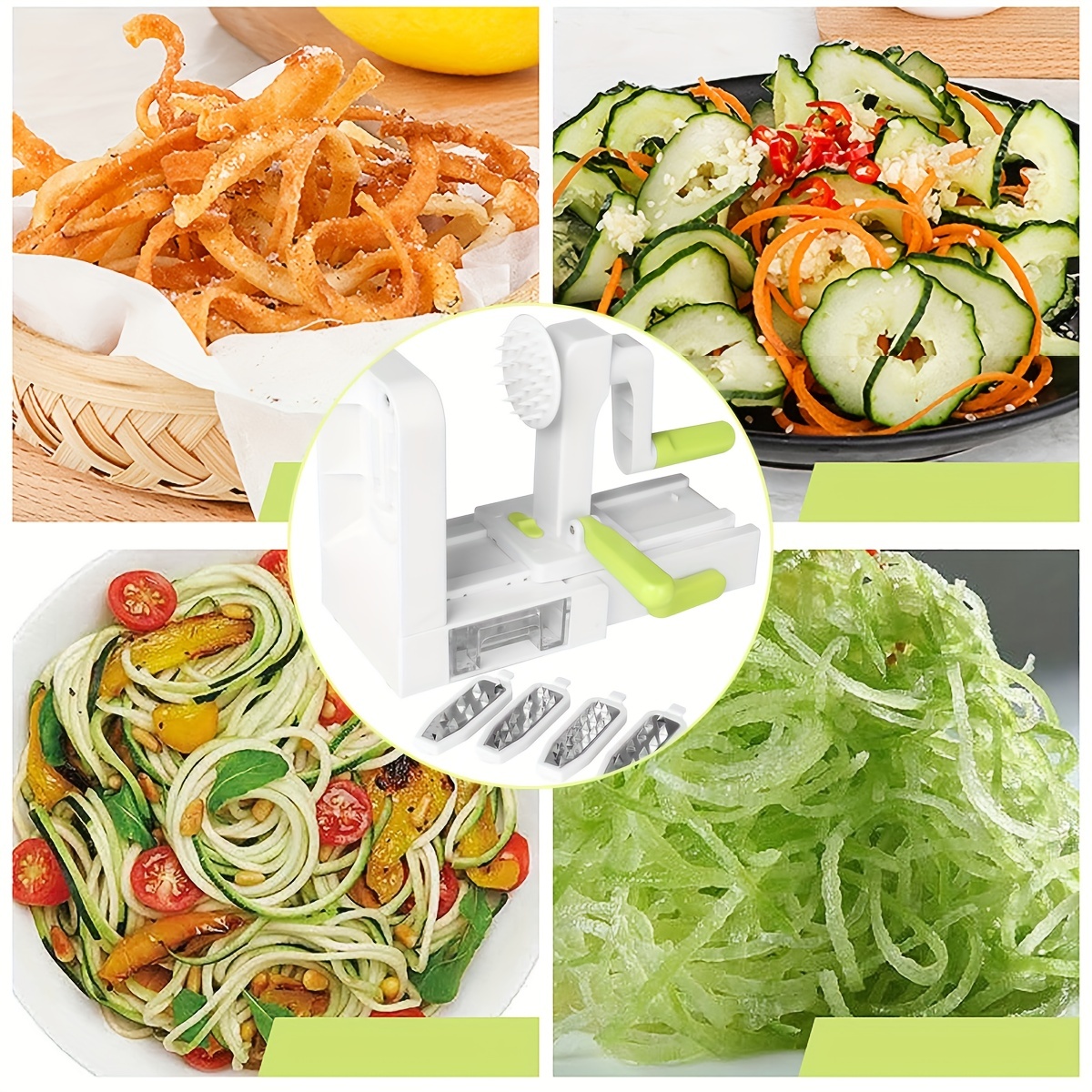 Spiralizer for Veggies, 4 in 1 Zoodles Spiralizer, Zucchini Noodle