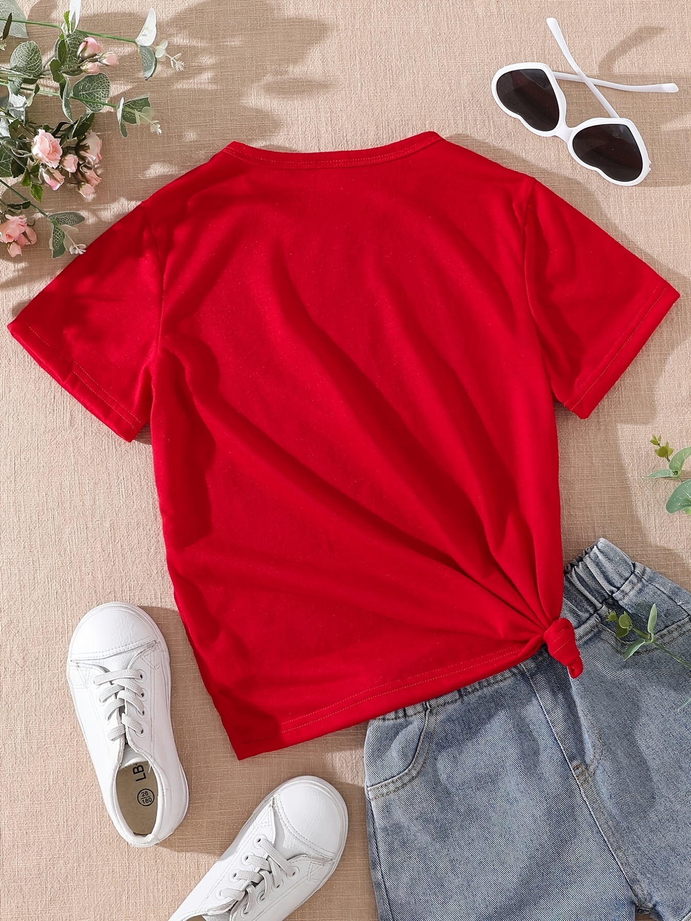 Girls Casual T-Shirt ''Los Angeles & USA'' Print Kids Cute Short Sleeve Tee Summer Tops Clothes,Temu