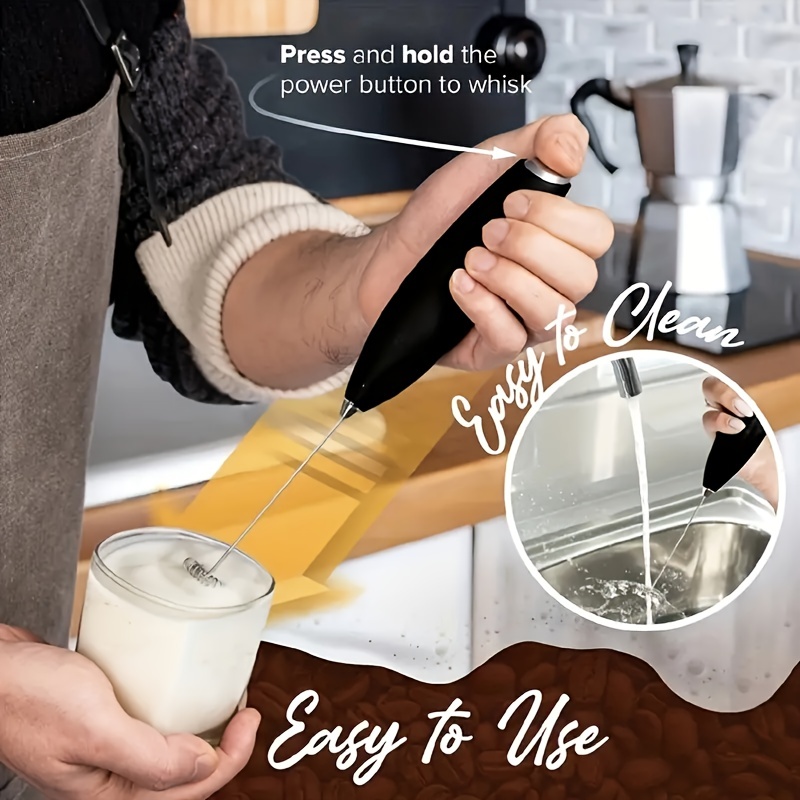 Espumador de leche recargable de mano para café con soporte, matcha, café,  frappe, lattee, mezclador portátil de bebidas para colgar en la pared o