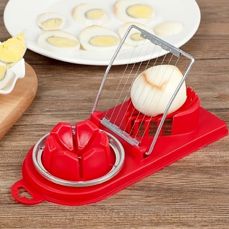 1 piece Red Stainless Steel Multifunctional Fruit Egg Cutter Cutting Egg  Slicers Wire Kitchen Accessories