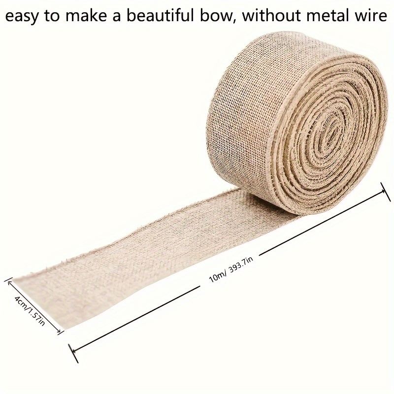 Burlap Ribbon DIY Craft Fabric Solid Wired Edge Burlap Ribbon 2-1/2 Inch X  10 Yard Brown Ribbon Tree Decoration - AliExpress