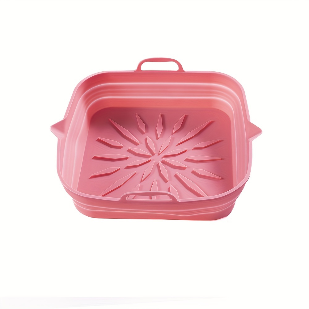 1pc Pink Square Air Fryer Pan