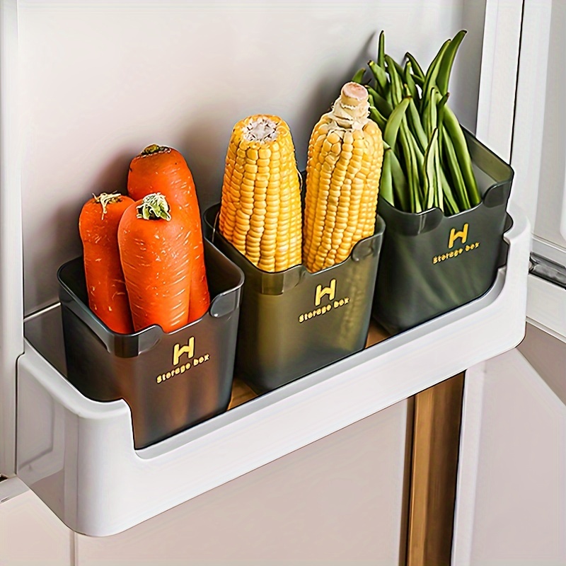 Fridge Side Door Storage Containers,clear Plastic Kitchen Cabinet Storage  Bin Box,refrigerator Stackable Organizer,for Vegetables,fruits,snacks,or  Supplies. - Temu