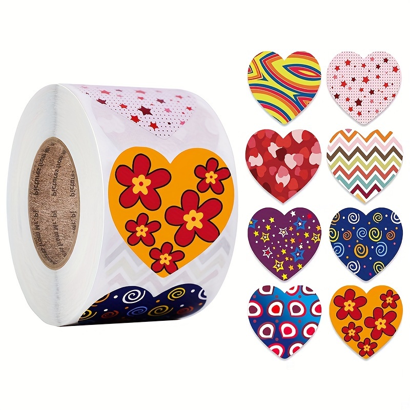 Days of The with Shapes Sticky Letters for Stockings Roll Pack Love  Valentine's Day Sticker Heart Sealing Sticker Gift Decoration Self Adhesive  Label 500/ Roll 