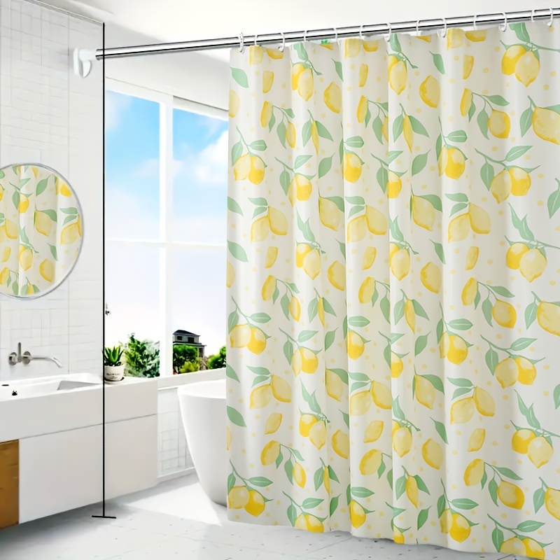 Waterproof Yellow Duck Pattern Shower Curtain With 12 - Temu
