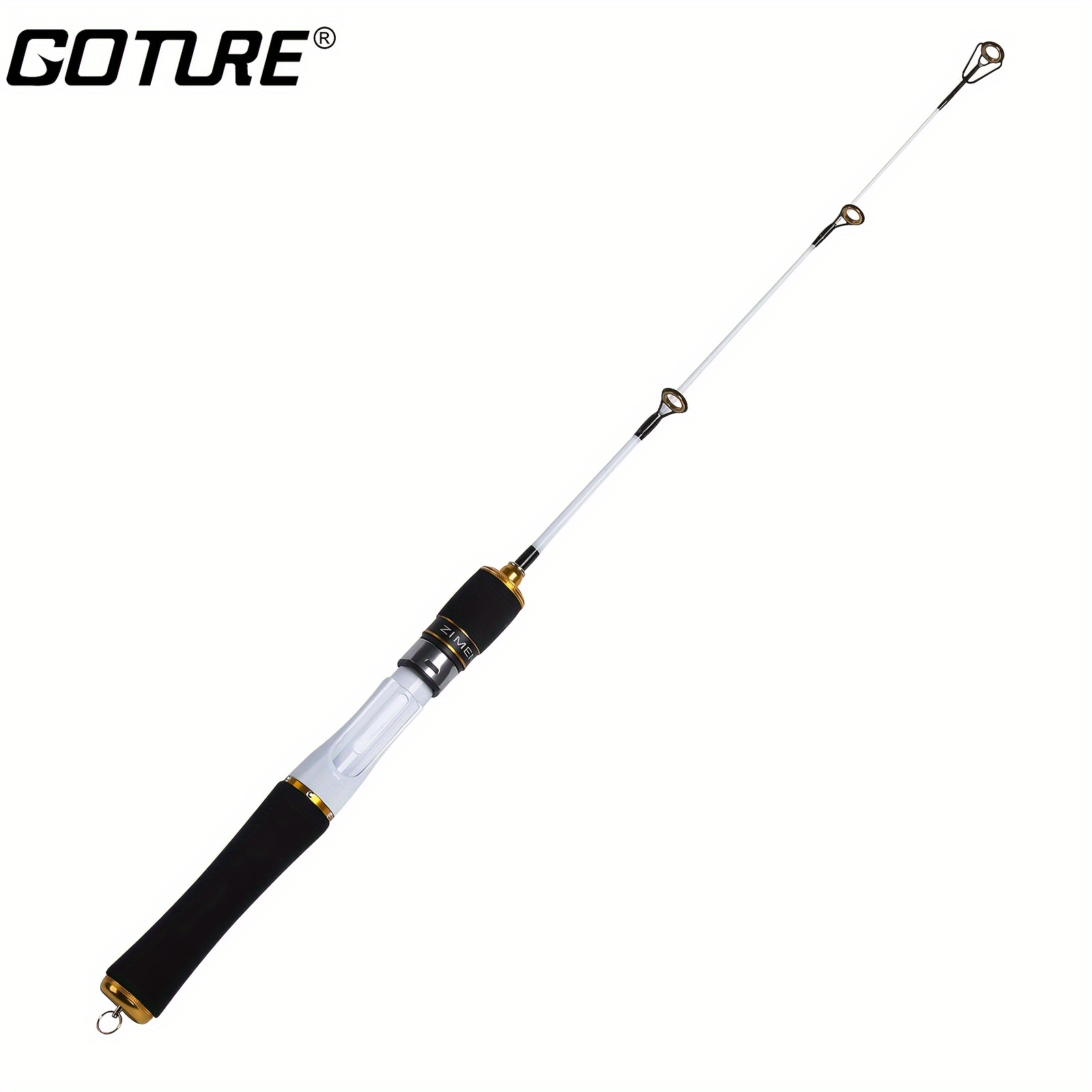 Goture 1pc White Ice Fishing Rod With Spiral Wheel Base, Short Portable  Fishing Pole, 23.62in/60cm