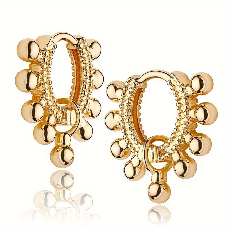 Image of Minimalist Hip-hop Style Hoop Earrings For Women And Men, Stackable Everyday Casual Fashion Ear Accessories