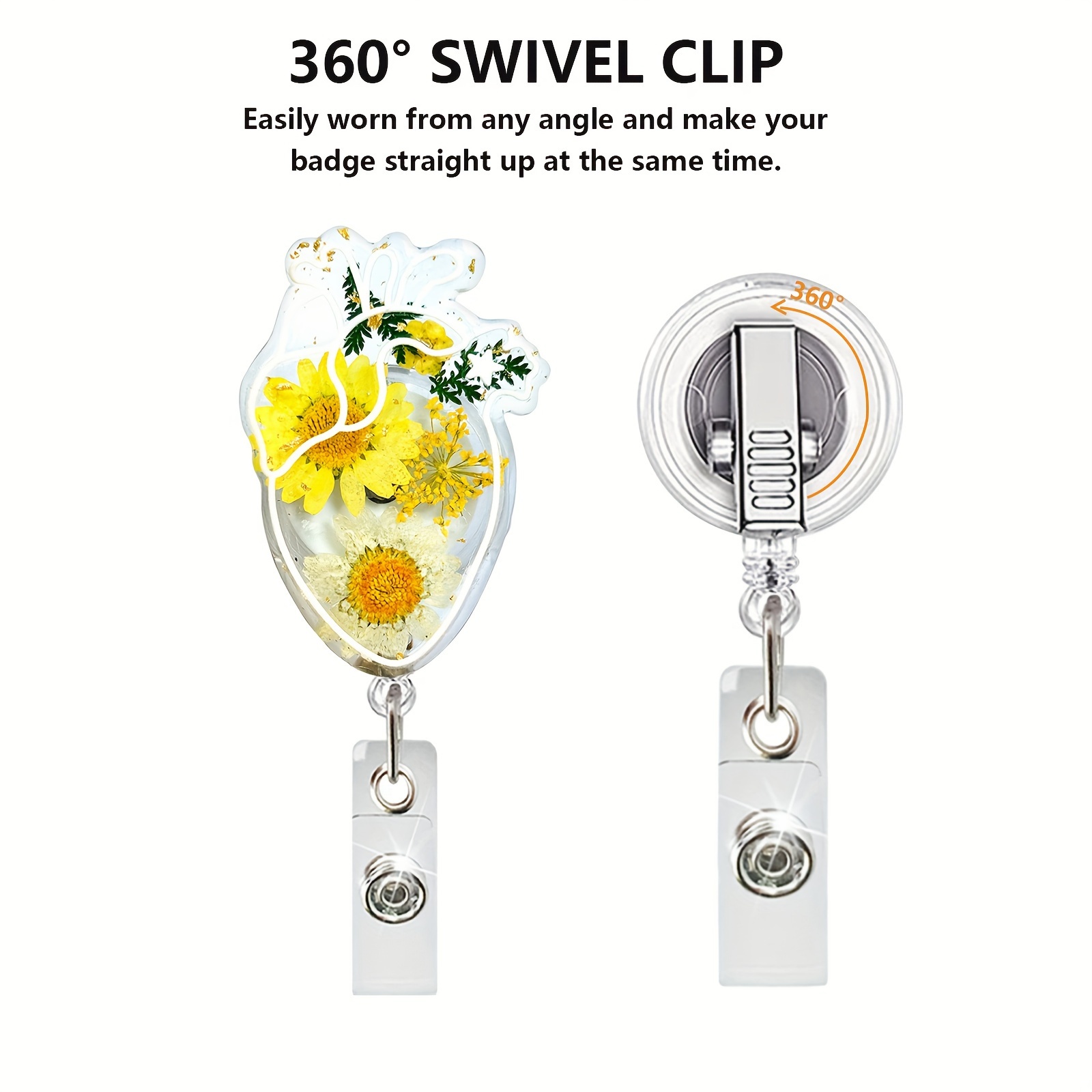 Generic Design Retractable Nurse Badge Reel Clip Flower @ Best Price Online