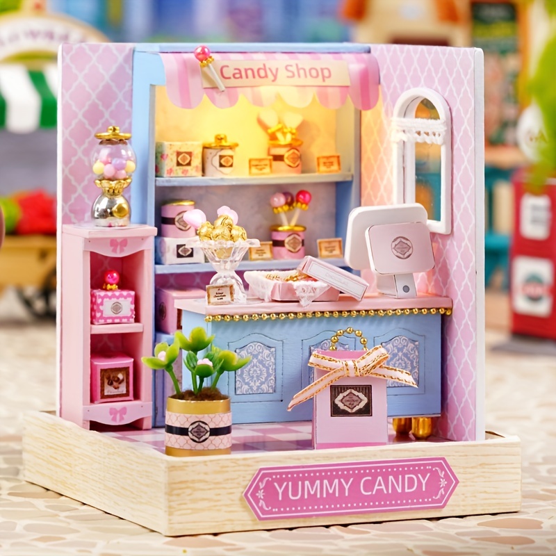 Mini Coffee House Model Kit with Furniture & Decorations