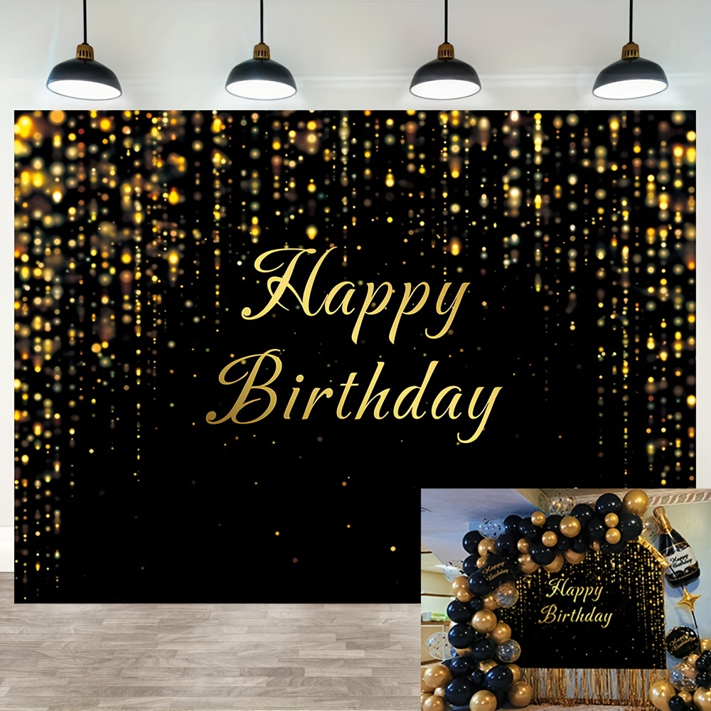 Feliz Cumpleaños Happy Birthday Backdrop Banner Decorations for Women Men  Bday Background Photography Party Decor Sign Supplies Black and Gold :  : Health & Personal Care