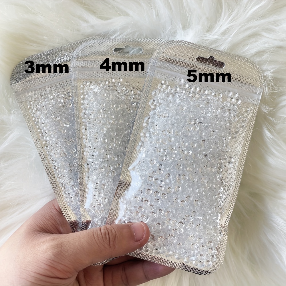 

1500pcs 3/4/5mm Transparent Clear Jelly Rhinestones Beads Flatback For Crafts, Shoes, Nail Art Decoration