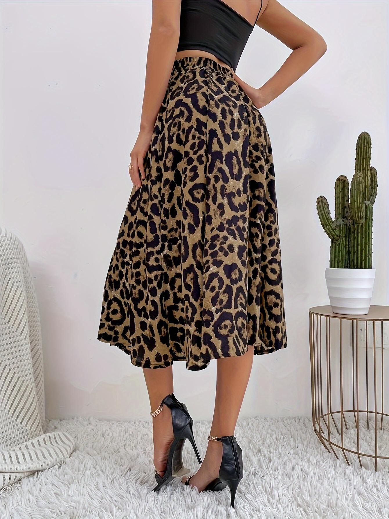 Leopard skirt hotsell elastic waist