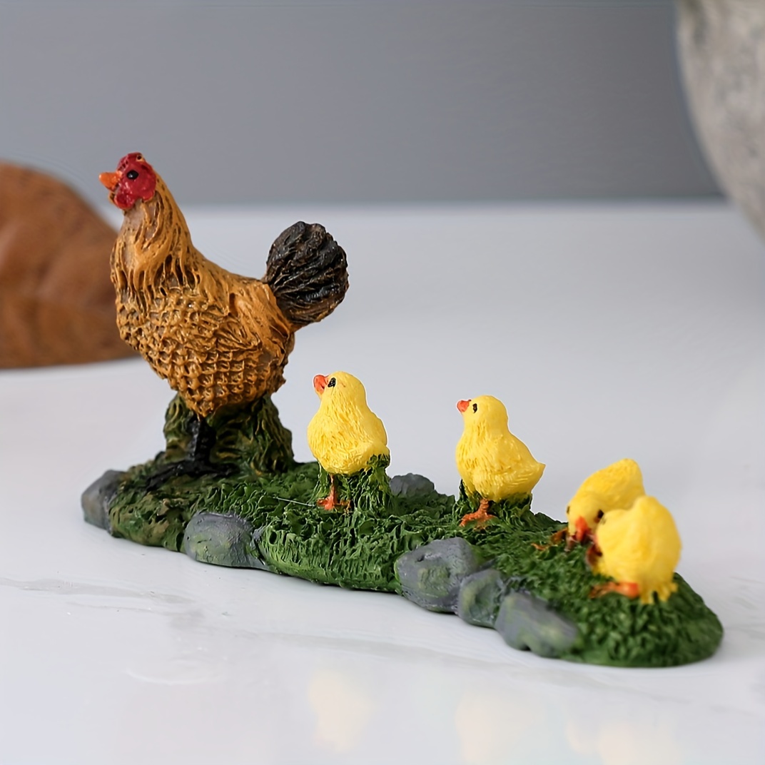 Cute Chicken Squad Ornament mini Animals Chickens Miniature - Temu