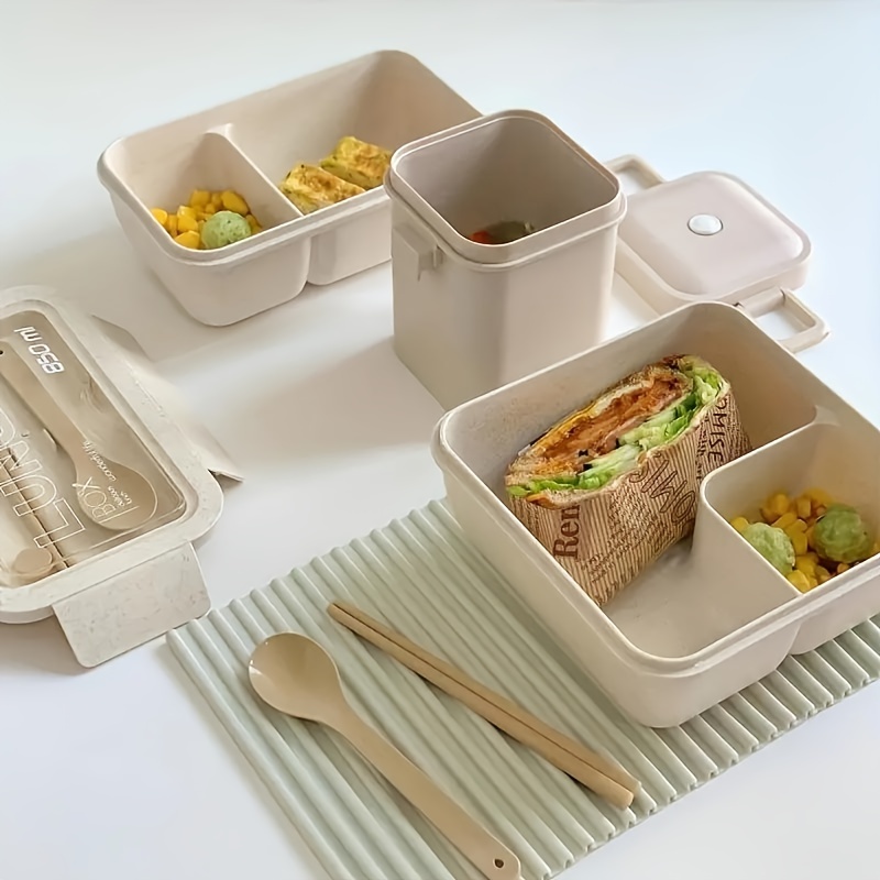 Wheat Straw Kids Bento Lunch Box 850ml 2 Compartment Lunch