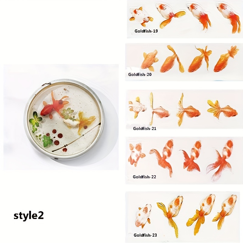 Diy 3d Goldfish Painting With Resin Stickers Koi Pond - Temu