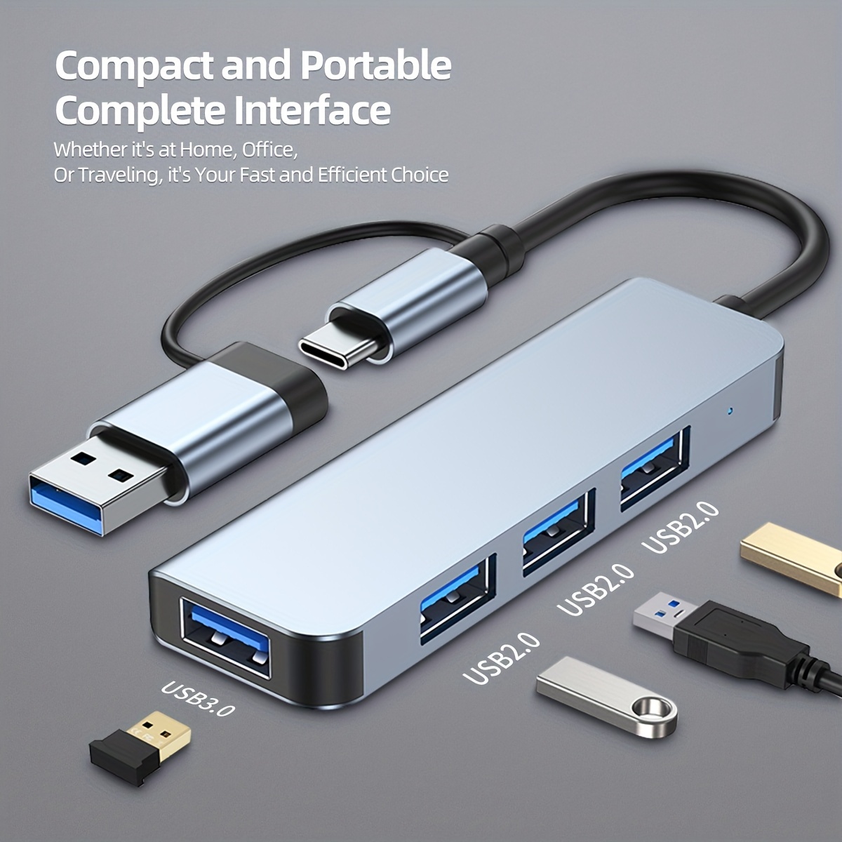 Concentrador Usb C 4 En 1 Usb 3.0 Usb 2.0 Adaptador Usbc Usb - Temu