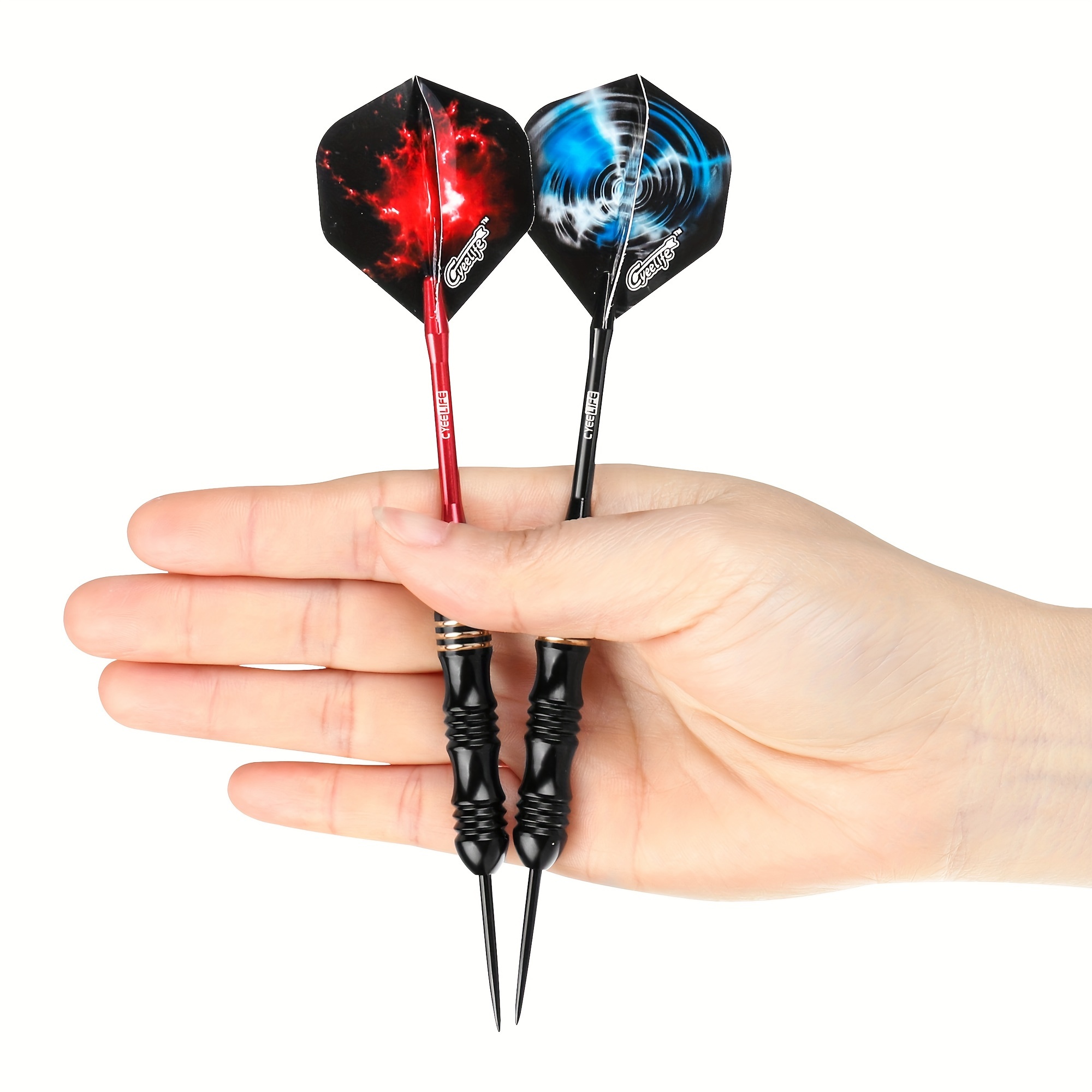 Cyeelife 26g Koperen Darts, Set van 3 met Dartopbergkoffer