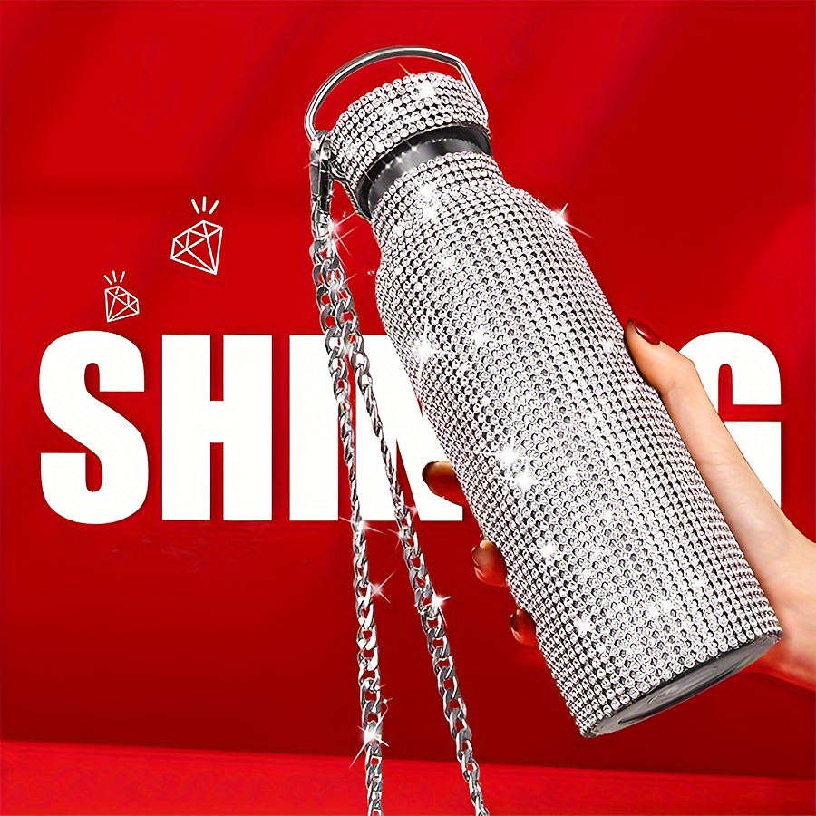 Diamond Water Bottle,Bling Diamond Vacuum Flask Sparkling Glitter