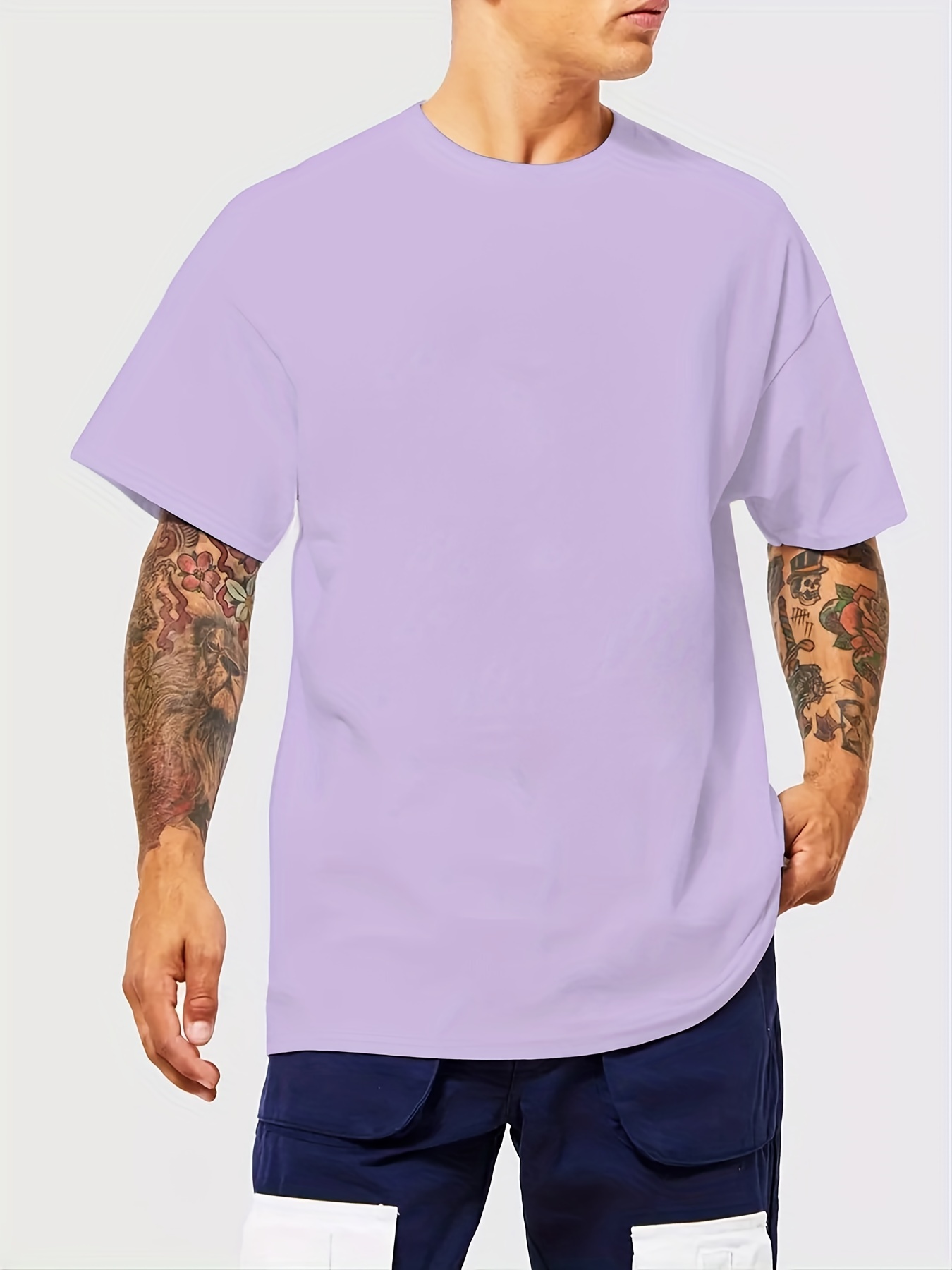 Men Large T Shirtmen's Summer Casual T-shirt - Solid O-neck