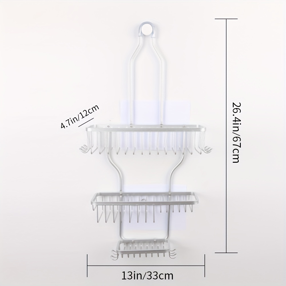 Rustproof And Waterproof Hanging Shower Caddy With 10 Hooks - 3