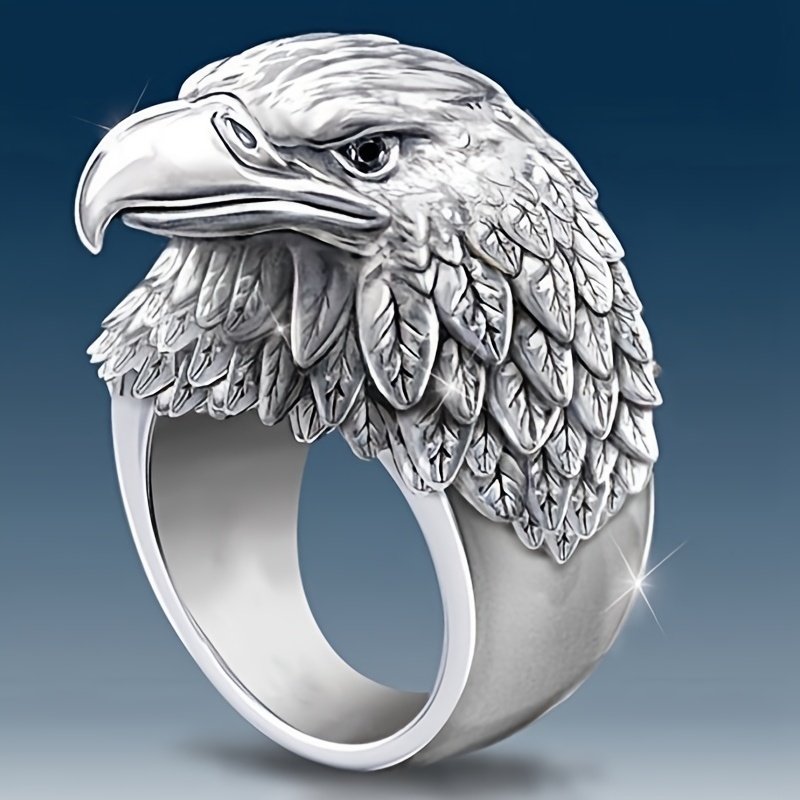 Men's Vintage Eagle Ring, Punk Gothic Style