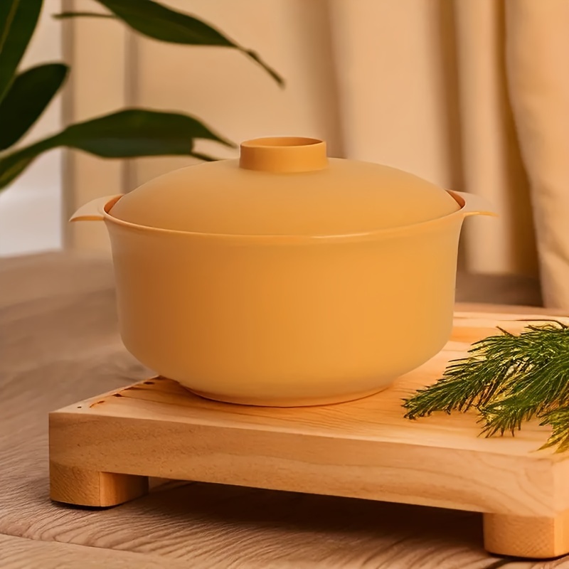 Image of 1 Set Ramen Bowl With Lid, Outdoor Reusable Casserole Bowl, Indestructible Non-slip Food Container, Suitable For Grains, Salad, Noodles, Microwave, For Rv Camping Picnic Kitchen