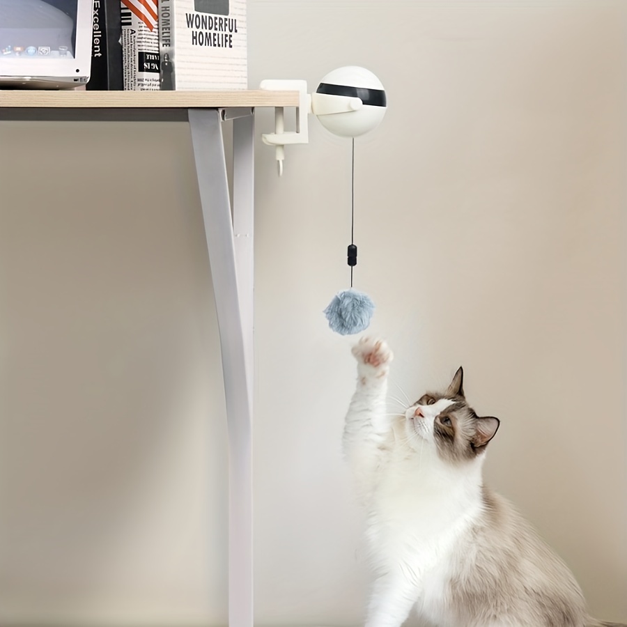 

Interactive Electronic Cat Toy With Motion-activated Lifting Plush Ball - Entertain And Exercise Your Indoor Cat
