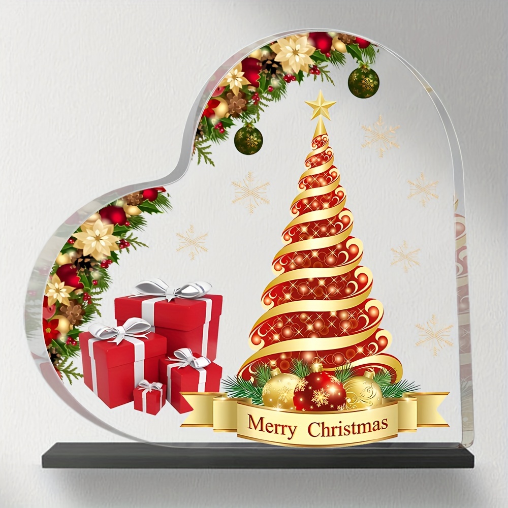 New Acrylic Christmas Break Through Ornament Christmas Gift - Temu