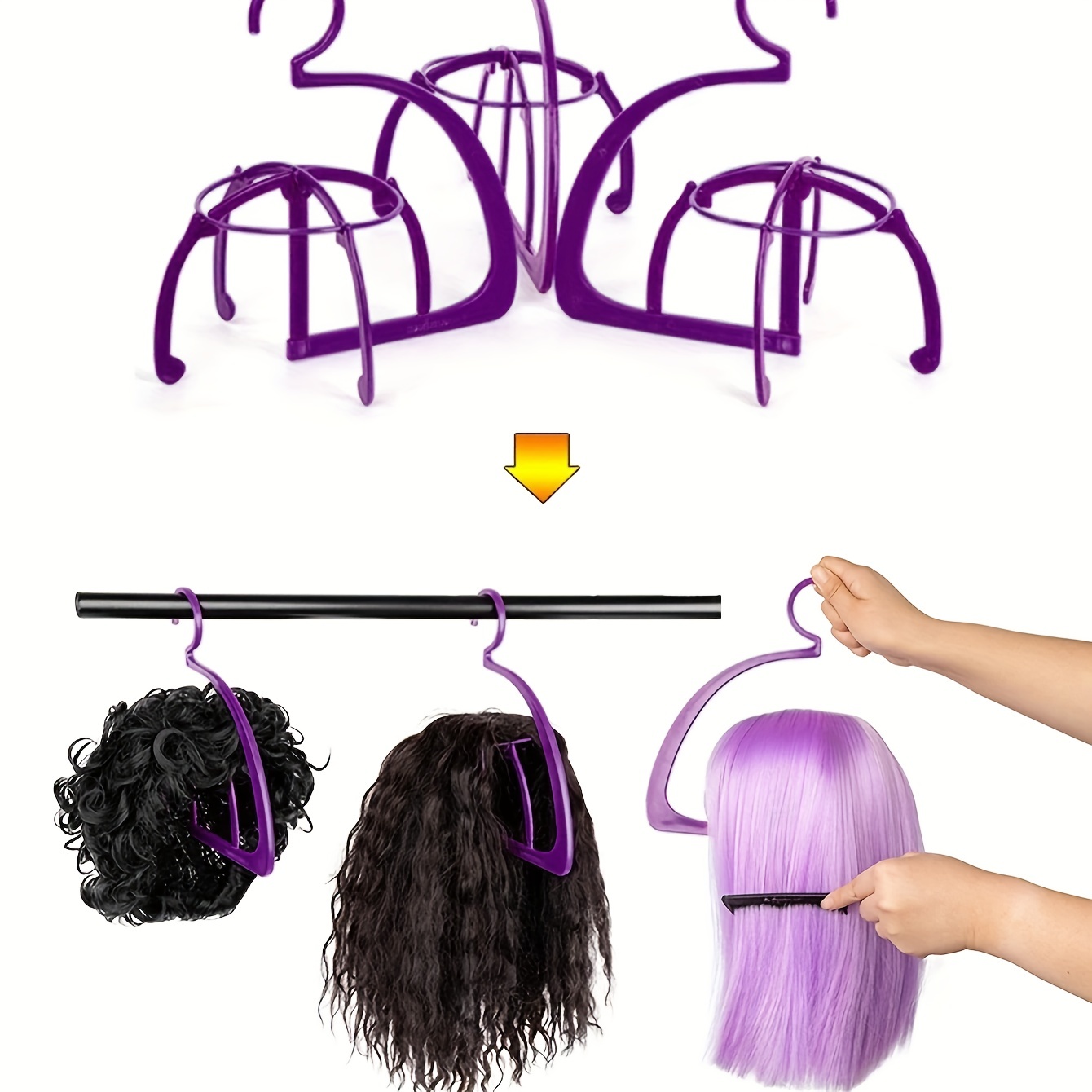 Wig Stand Wall mounted Wig Head Stand Holder Multifunctional - Temu