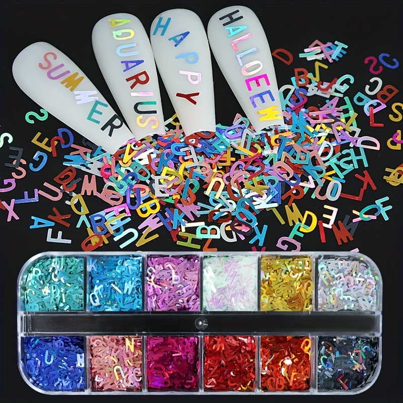 Number Nail Glitter Sequins colorful Number Confetti Flakes - Temu