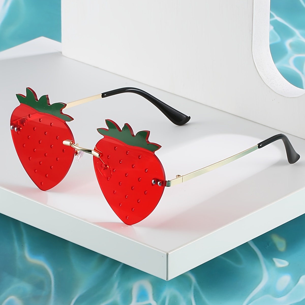 Gafas De Sol Con Forma De Fresa - Divertidas Y Con Protección UV400, Para Fiestas, Halloween O Navidad