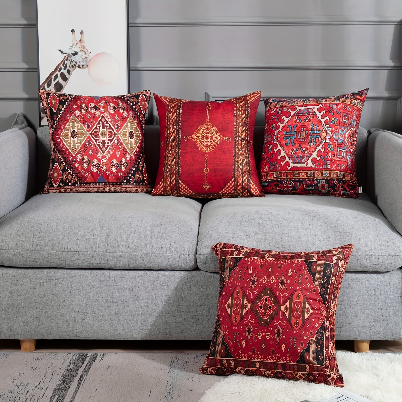 Angkor Series 16x16 Inch (40x40 cm) Decorative Throw Pillow Case Cushion  Cover For Sofa Couch Chair Bed Insert Not Included - AliExpress