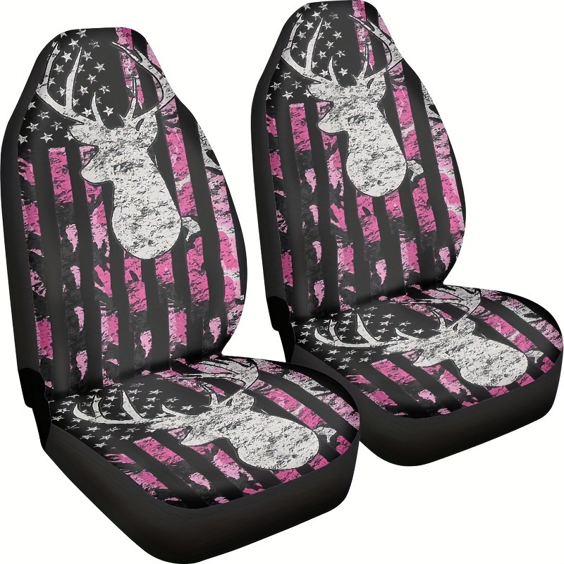 Forest Hunting Camo Deer Car Seat Covers Front Seats 2pcs, Auto Interior  Seat Covers Anti Scratch Protector Covers Universal Fit Trucks SUV