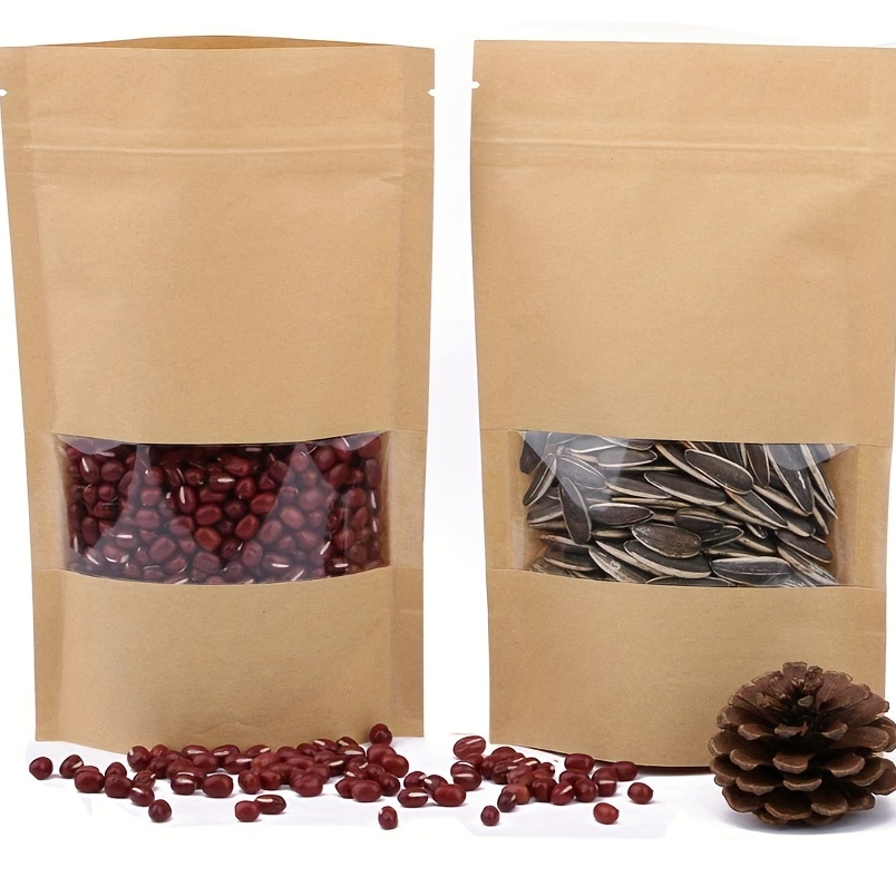 100pcs Zipper Bags With Window And Tear Opening Food Storage Bag