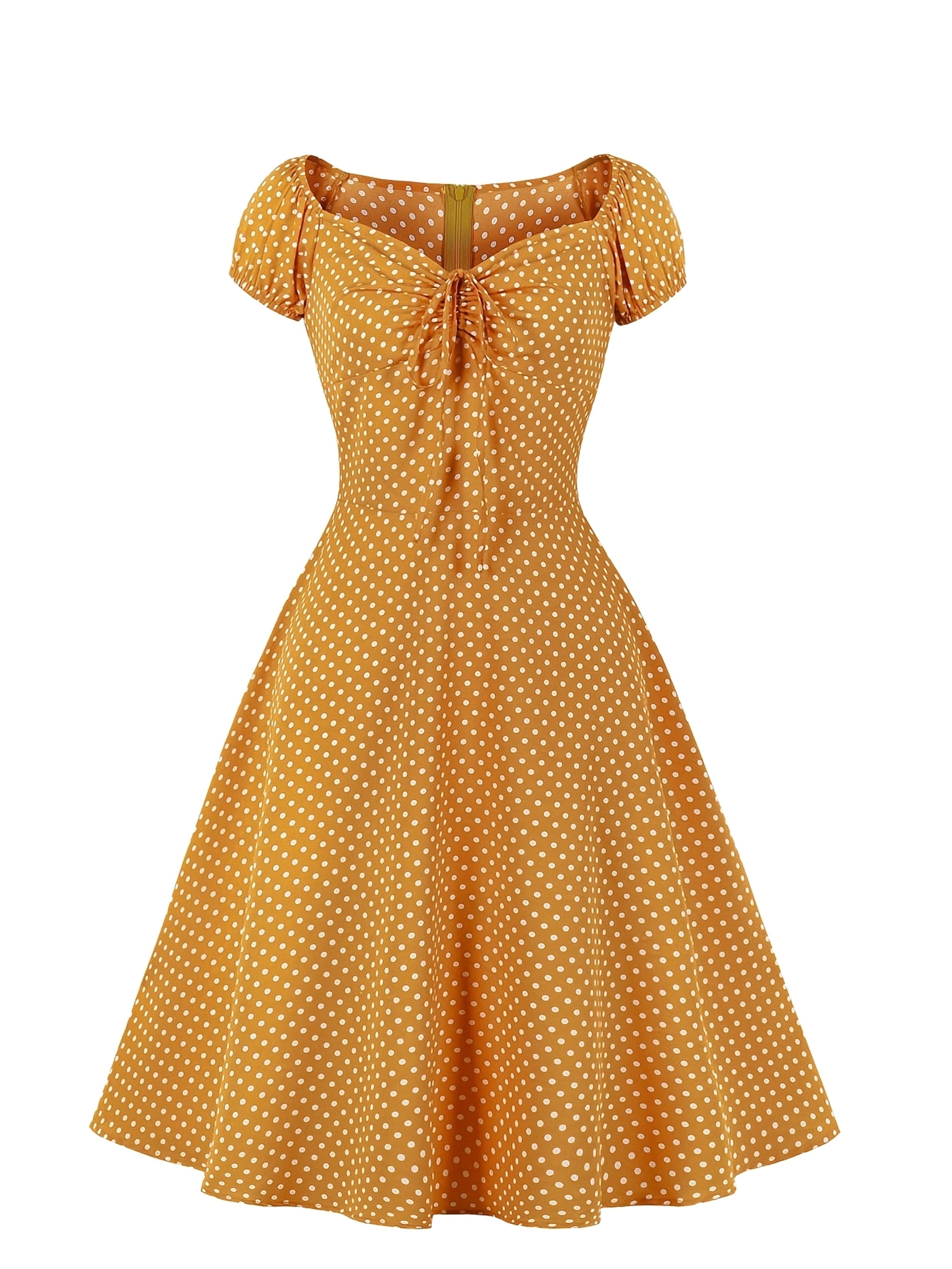 Vestido de cóctel vintage de los años 50 para mujer, manga corta, cuello en  V, vestido Pinup, estilo Audrey Hepburn, vestidos con vuelo