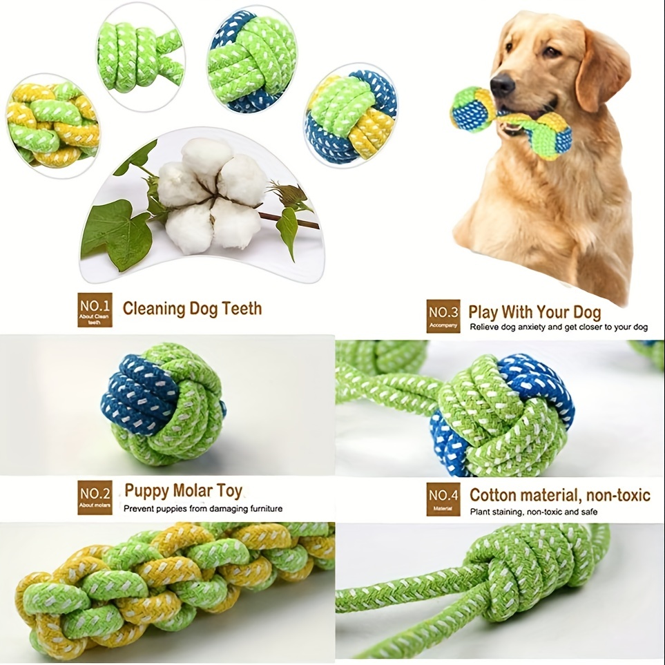 Juego De Juguetes Para Perros De 12 Piezas- Juguete de cuerda para perros,  Juguete Para Masticar