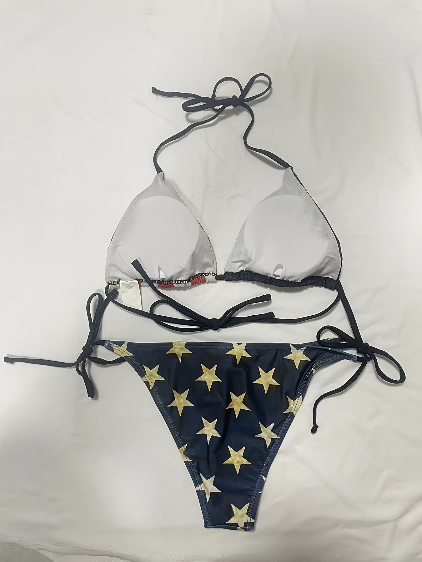 U-W252 Distressed American Flag Shaper Bikini 2-pc Set