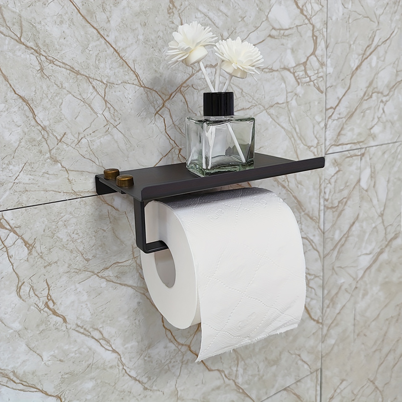 Bronze Toilet Paper Holder, Oil Rubbed Bronze Tissue Roll Holder Storage  With Cover For Bathroom