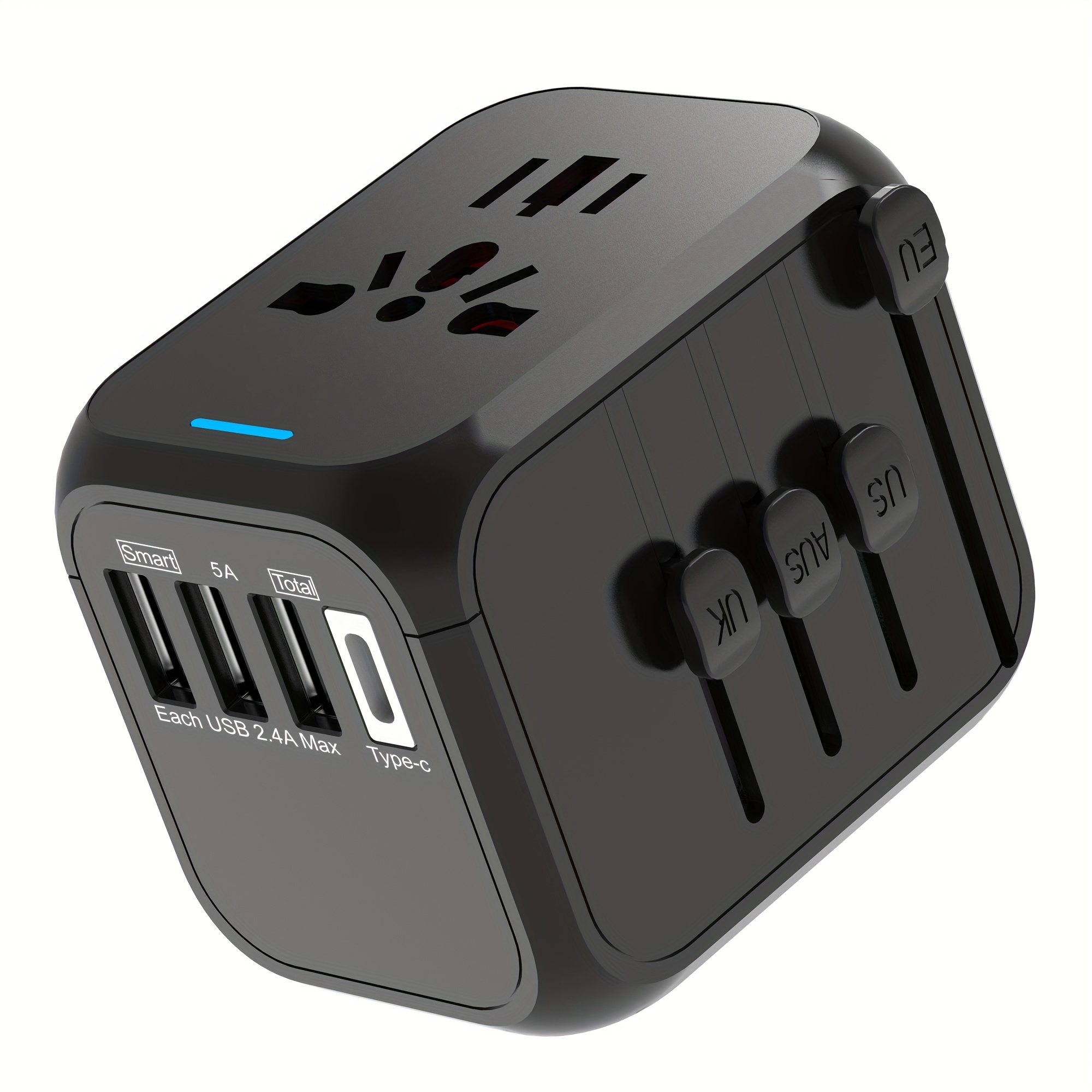 2 – Adaptateur de voyage USB UK, prise d'alimentation 4-en-1 (type